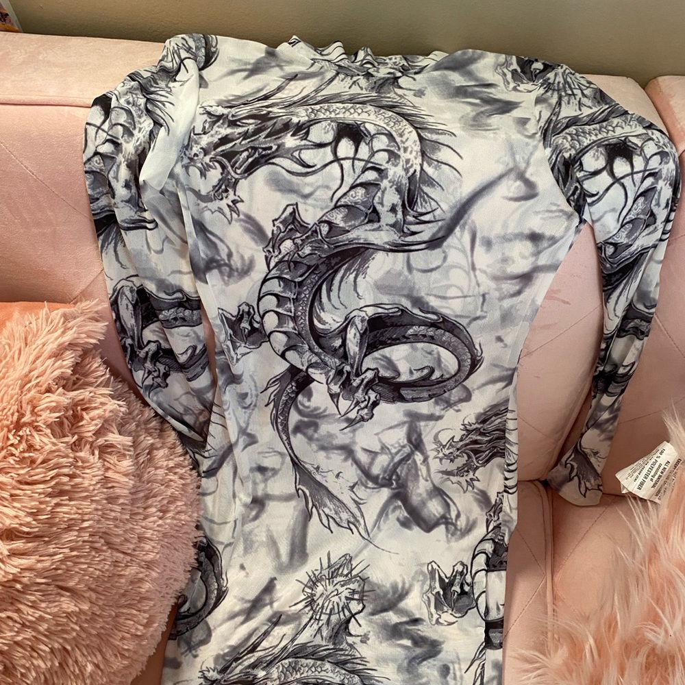 See through body on dress